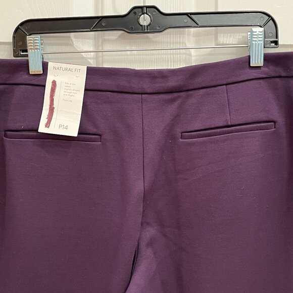 Coldwater Creek Natural Fit Flare Leg Plum Stretch Knit Pants ~ Women's Size 14P - Picture 4 of 8
